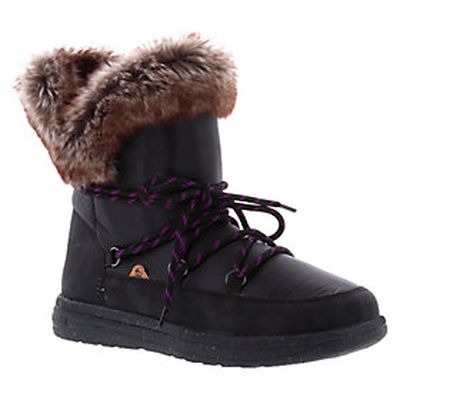 Lamo Nylon Boot with Fur Lining and Hiking Lace - Sienna