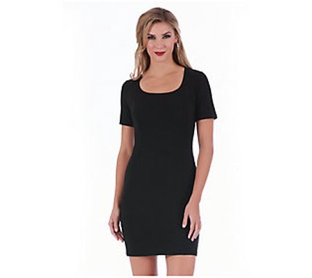 LaMonir Short Sleeve Scoopneck Dress