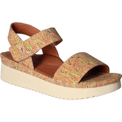 L'Amour des Pieds Abrilla Slingback Platform Wedge Sandal in Bright Multi 