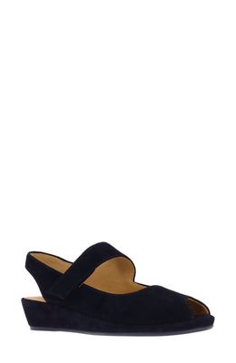 L'Amour des Pieds Berilita Slingback Peep Toe Wedge Sandal in Black