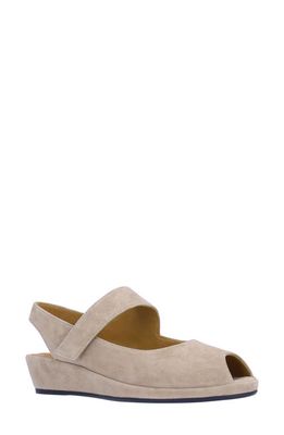 L'Amour des Pieds Berilita Slingback Peep Toe Wedge Sandal in Taupe