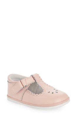 L'AMOUR Dottie Scalloped T-Strap Shoe in Pink