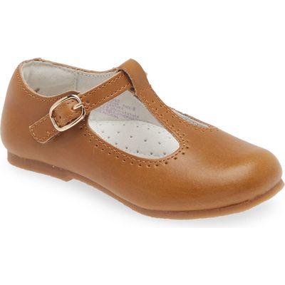 L'AMOUR Kids' Eleanor T-Strap Shoe in Camel 