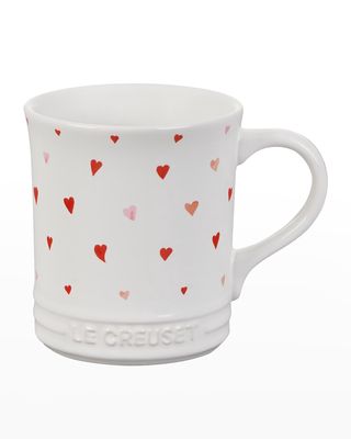 L'Amour Stoneware Mug with Heart Applique - 14 oz.