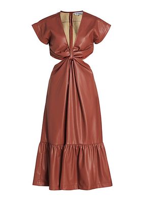 Lana Cutout Vegan Leather Midi Dress
