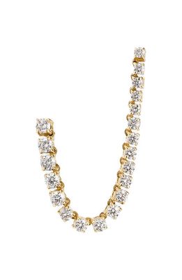Lana Double Post Single Diamond Tennis Chain Earring in Yellow Gold