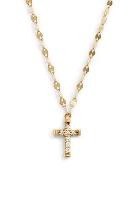 Lana Girl by Lana Jewelry Mini Cross Pendant Necklace in Yellow Gold