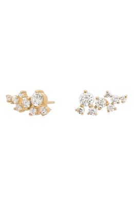 Lana Jewelry Diamond Cluster Stud Earrings in Yellow Gold