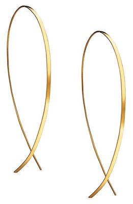 Lana Jewelry Large Flat Upside Down Hoop Earrings in Yellow Gold
