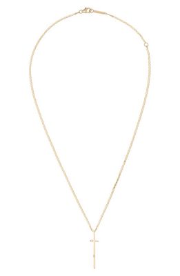 Lana Jewelry Solo Diamond Cross Pendant Necklace in Yellow Gold
