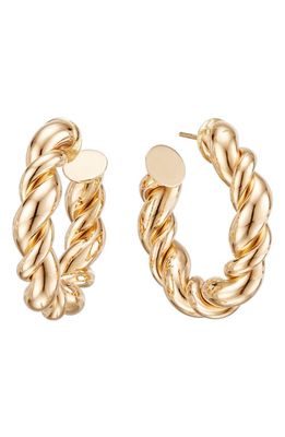 Lana Jewelry Wide Braid Hoop Earrings in Yellow Gold