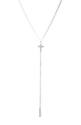 Lana Malibu Cross Y-Necklace in White Gold