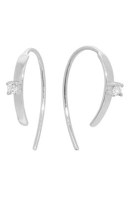 Lana Mini Flat Diamond Hoop Earrings in White Gold