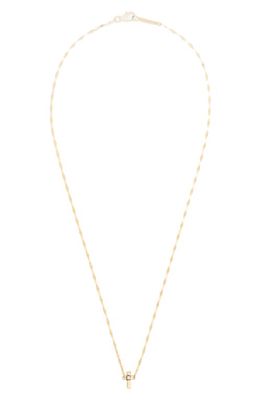 Lana Solo Diamond Mini Cross Pendant Necklace in Yellow Gold