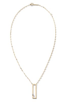 Lana Solo Diamond Open Rectangle Pendant Necklace in Yellow Gold/Diamond