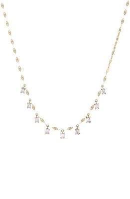 Lana Solo Emerald Diamond Charm Necklace in Yellow Gold