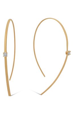 Lana Solo Flat Hooks on Hoops Earrings in Yellow Gold/Diamond