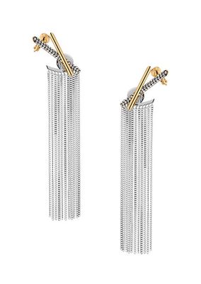 Lana Two-Tone 12K Gold-Plated & Silvertone Fringe Clip-On Earrings