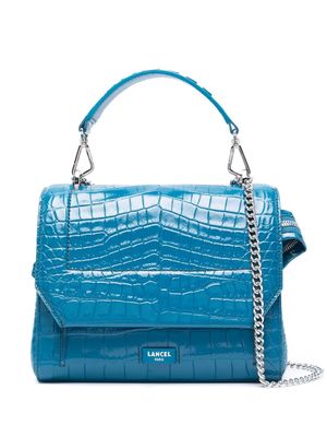 Lancel crocodile-embossed leather tote bag - Blue