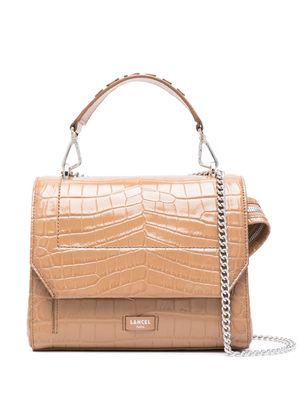 Lancel crocodile-embossed leather tote bag - Brown