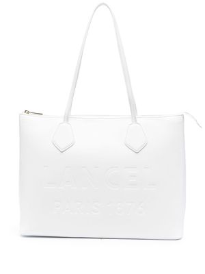 Lancel embossed-logo detail tote bag - White