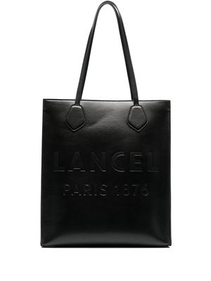 Lancel embossed-logo leather tote bag - Black