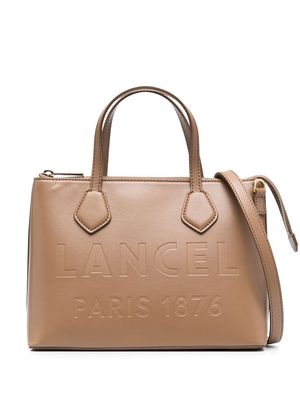 Lancel embossed-logo leather tote bag - Brown