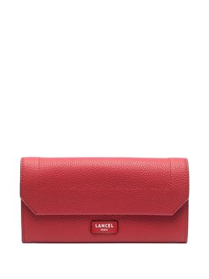 Lancel leather slim flap wallet - Red