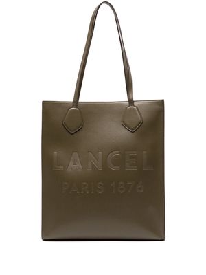 Lancel logo-debossed leather tote bag - Green