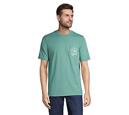 Lands' End Men's Short-Sleeve Super-T Graphic P ocket T-Shirt