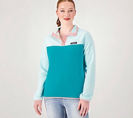 Lands' End Petite Heritage Fleece Snap Neck Pullover