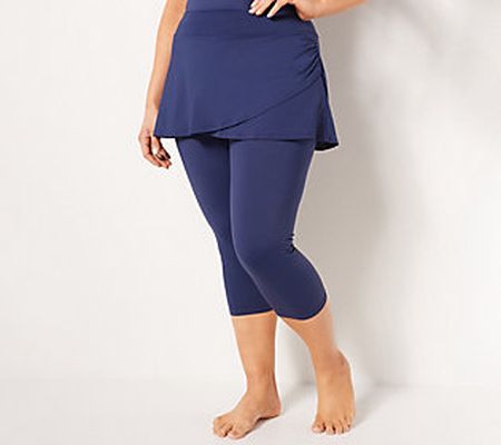 Lands' End Petite High Waisted UPF 50 Skirted Swim Leggings