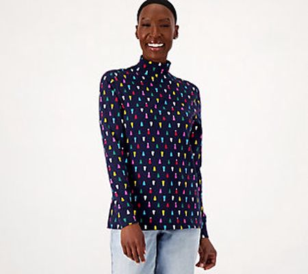 Lands' End Petite Supima Long Sleeve Mock Neck Top