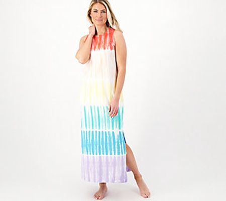 Lands End Tall High Neck Sleeveless Cover-Up Maxi Dress