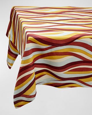 Landscape Multicolor Linen Sateen Tablecloth, 70" x 90"