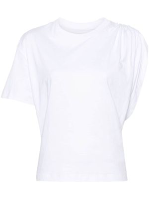 Laneus asymmetric cotton T-shirt - White