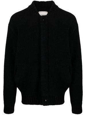 Laneus band-collar knitted cardigan - Black