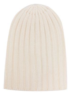 Laneus cable-knit cashmere beanie - White
