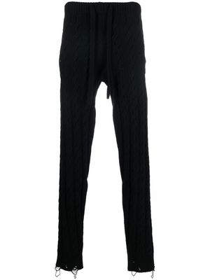 Laneus cable-knit drawstring trousers - Black