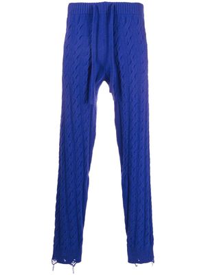 Laneus cable-knit drawstring trousers - Blue