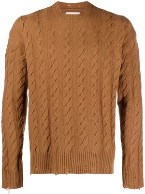 Laneus cable-knit jumper - Brown