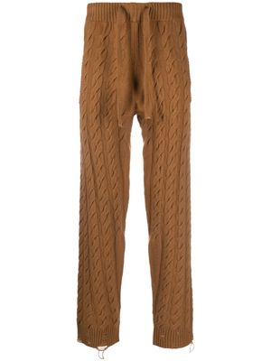Laneus cable-knit track pants - Brown
