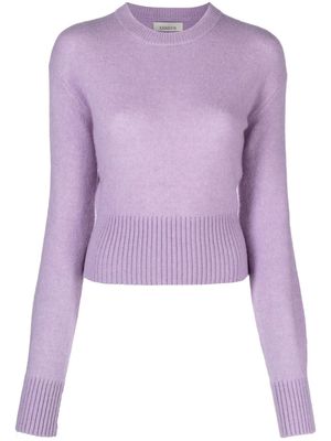 Laneus cashmere-silk cropped knitted sweater - Purple