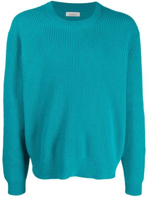 Laneus cew-neck ribbed-knit jumper - Blue