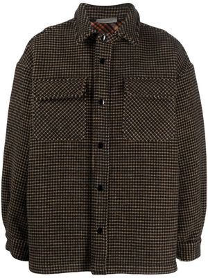 Laneus check-pattern virgin wool jacket - Black