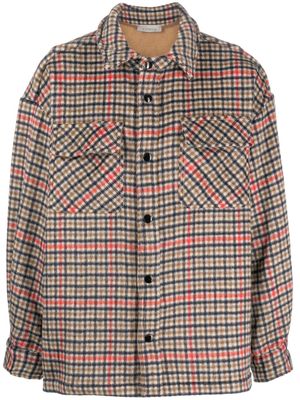 Laneus check-pattern virgin wool jacket - Neutrals