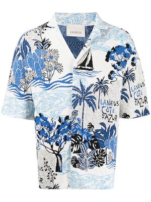 Laneus Côte d'Azur towelling shirt - Blue