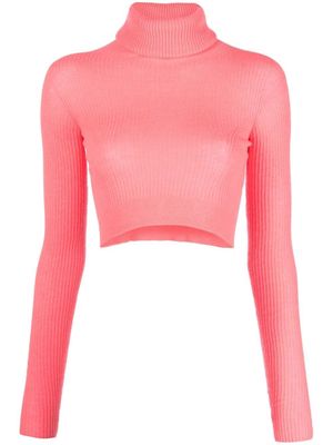 Laneus cropped roll-neck jumper - Pink