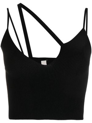 Laneus cut-out knitted tank top - Black