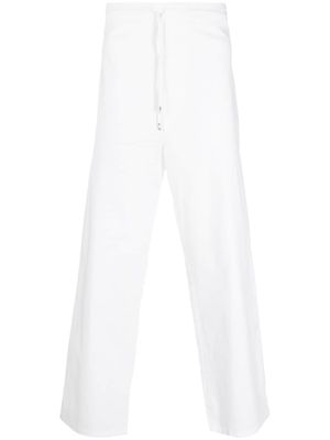 Laneus drawstring-fastening loose-fit trousers - White